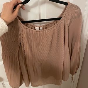 Aritzia Wilfred Mauve Off Shoulder Top
